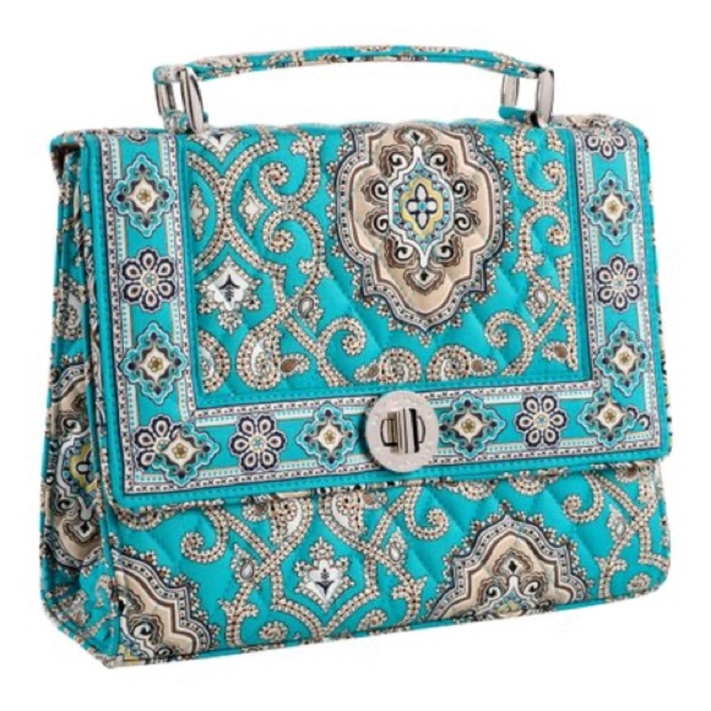 Vera Bradley Turquoise Quilted Patterned Top-Handle Shoulder Bag